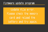 ERROR message appears during the firmware update