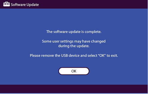 Update Complete Screen