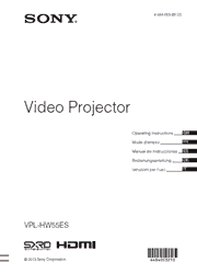 The cover of Sony VPL-HW55ES Video Projector Operating Instructions
