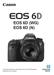 The cover of Canon EOS 6D (WG), EOS 6D (N) Digital Camera Instruction Manual