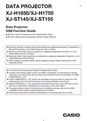 The cover of Casio XJ-H1650, XJ-H1750, XJ-ST145, XJ-ST155 Projectors USB Function Guide