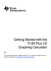 The cover of Getting Started with Texas Instruments TI-84 Plus CE, TI-84 Plus C Silver Edition Calculator