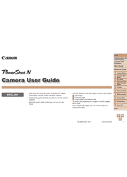 The cover of Canon PowerShot N, PowerShot N Facebook ready Digital Cameras User Guide