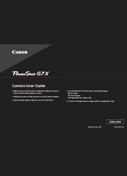 The cover of Canon PowerShot G7 X Camera User Guide