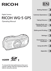 The cover of Ricoh WG-5 GPS Digital Camera Operating Manual