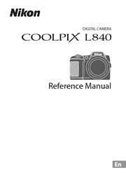 The cover of Nikon Coolpix L840 Digital Camera Reference Manual