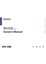The cover of Denon DBT-1713UD Universal Disc Player Owner’s Manual