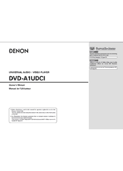 The cover of Denon DVD-A1UDCI Universal Audio/Video Player Owner’s Manual