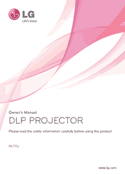 The cover of LG PA77U Portable LED Projector Owner Manual