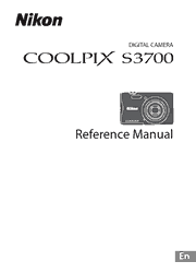 The cover of Nikon Coolpix S3700 Digital Camera Reference Manual