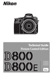 The cover of Nikon D800/D800E Digital Camera Technical Guide Picture Control Edition