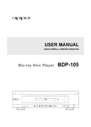 The cover of OPPO BDP-105 Blu-ray Disc Player User Manual