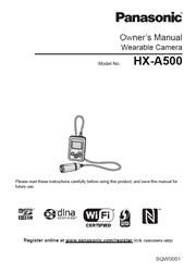 The cover of Panasonic HX-A500 Wearable Camcorder Advanced Owner’s Manual