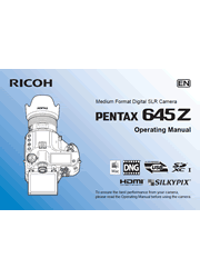 The cover of Pentax 645Z Digital SLR Camera Operating Manual
