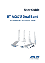 The cover of Asus RT-AC87U Wireless Router User Guide