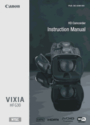 The cover of Canon VIXIA HF G30 Camcorder Instruction Manual