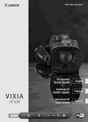 The cover of Canon VIXIA HF G30 Camcorder Quick Guide