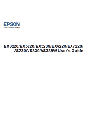 The cover of Epson EX3220, EX5220, EX5230, EX6220, EX7220, VS230, VS330, VS335W Projector User’s Guide