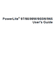 The cover of Epson PowerLite 97, 98, 99W, 955W, 965 Projector User Guide