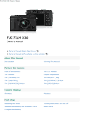 The cover of Fujifilm X30 Digital Camera Owner’s Manual