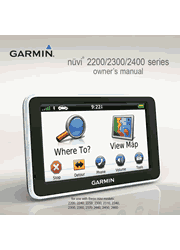 The cover of Garmin nüvi 2200, 2240, 2250, 2300, 2310, 2340, 2350, 2360LT, 2370 2440, 2450, 2460LT GPS Owner’s Manual