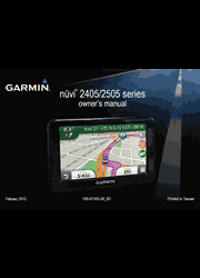 The cover of Garmin nüvi 2455LM, 2455LMT, 2475LT, 2495LMT, 2555LM, 2555LMT, 2595LMT GPS Owner’s Manual