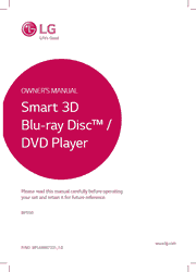 The cover of LG BP550 Blu-ray Disc Player Owner’s Manual