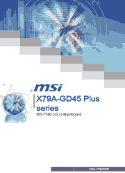 The cover of MSI X79A-GD45 Plus Motherboard User Manual
