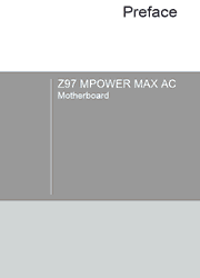 The cover of MSI Z97 MPOWER MAX AC Motherboard User Manual