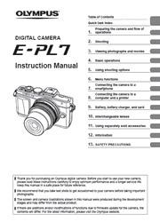 The cover of Olympus PEN E-PL7 Digital Camera Instruction Manual