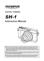 The cover of Olympus Stylus SH-1 Digital Camera Instruction Manual