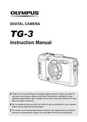 The cover of Olympus TG-3 Digital Camera Instruction Manual