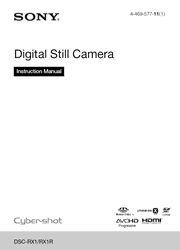 The cover of Sony DSC-RX1, DSC-RX1R Digital Camera Instruction Manual