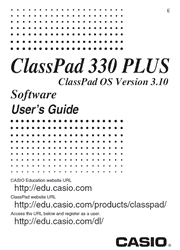 The cover of Casio ClassPad 330 PLUS Calculator Software User Guide