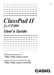 The cover of Casio ClassPad II fx-CP400 Calculator User Guide