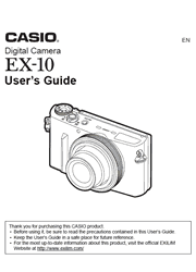 The cover of Casio EX-10 Digital Camera User Guide