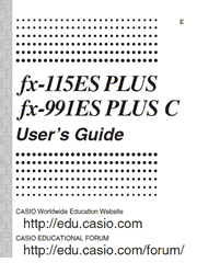 The cover of Casio fx-115ES PLUS, fx-991ES PLUS C Calculators User Guide