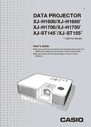 The cover of Casio XJ-H1600, XJ-H1650, XJ-H1700, XJ-H1750, XJ-ST145, XJ-ST155 Projectors User Guide