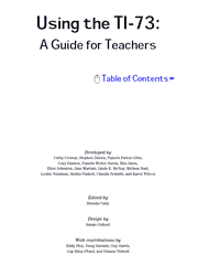 The cover of Texas Instruments TI-73 Explorer Calculator Guide for Teachers