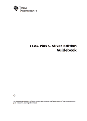 The cover of Texas Instruments TI-84 Plus C Silver Edition Calculator Guidebook