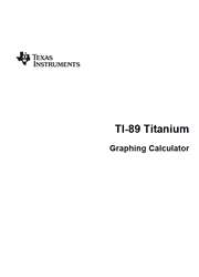 The cover of Texas Instruments TI-89 Titanium Graphing Calculator Guidebook