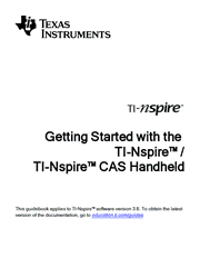 The cover of Texas Instruments TI-Nspire, TI-Nspire CAS Handheld with Touchpad Calculator Getting Started