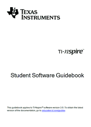 The cover of Texas Instruments TI-Nspire, TI-Nspire CAS Student Software Guidebook
