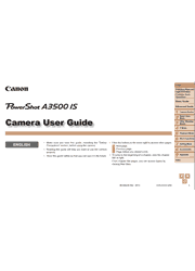 The cover of Canon PowerShot A3500 IS Digital Camera User Guide