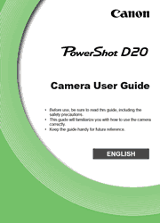 The cover of Canon PowerShot D20 Digital Camera User Guide