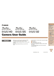 The cover of Canon PowerShot ELPH 130 IS, ELPH 120 IS, ELPH 115 IS, IXUS 140, IXUS 135, IXUS 132 Digital Cameras User Guide