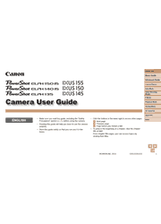 The cover of Canon PowerShot ELPH 150 IS, ELPH 140 IS, ELPH 135, IXUS 155, IXUS 150, IXUS 145 Digital Cameras User Guide