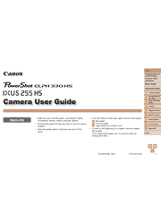 The cover of Canon PowerShot ELPH 330 HS, IXUS 255 HS Digital Cameras User Guide