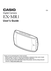 The cover of Casio EX-MR1 Digital Camera User Guide