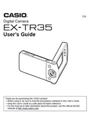 The cover of Casio EX-TR35 Digital Camera User Guide